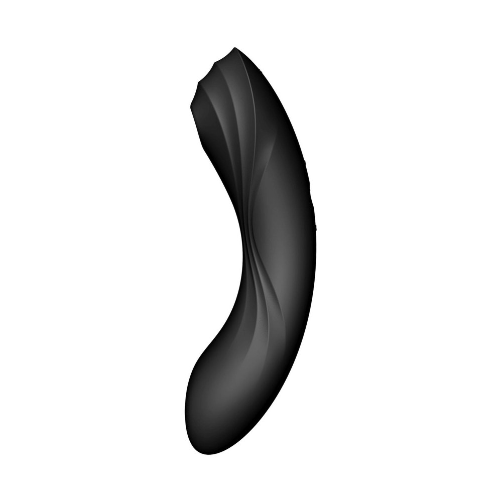 Вибратор Satisfyer Curvy Trinity 4 с вакуумной стимуляцией, черный, 17 х 4.2 см фото №4 — секс игрушки: Украина, NO TABOO