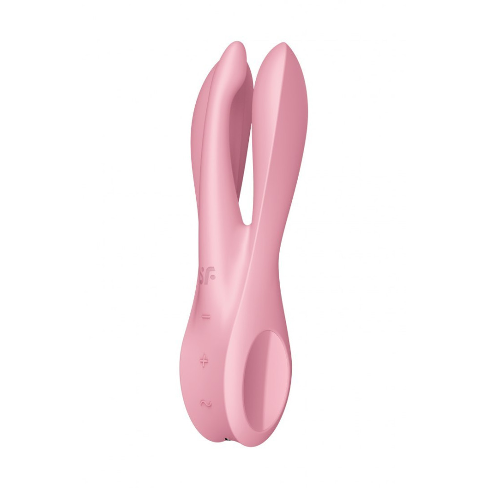 Гибкий вибратор для клитора Satisfyer Threesome 1 розовый, 14 х 3.7 см фото №0 — секс игрушки: Украина, NO TABOO