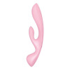 Вибратор-кролик Satisfyer Triple Oh двойной, розовый, 23.8 х 4.7 см фото №3 — секс игрушки: Украина, NO TABOO