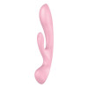 Вибратор-кролик Satisfyer Triple Oh двойной, розовый, 23.8 х 4.7 см фото №1 — секс игрушки: Украина, NO TABOO