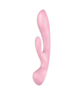 Вибратор-кролик Satisfyer Triple Oh двойной, розовый, 23.8 х 4.7 см - No Taboo