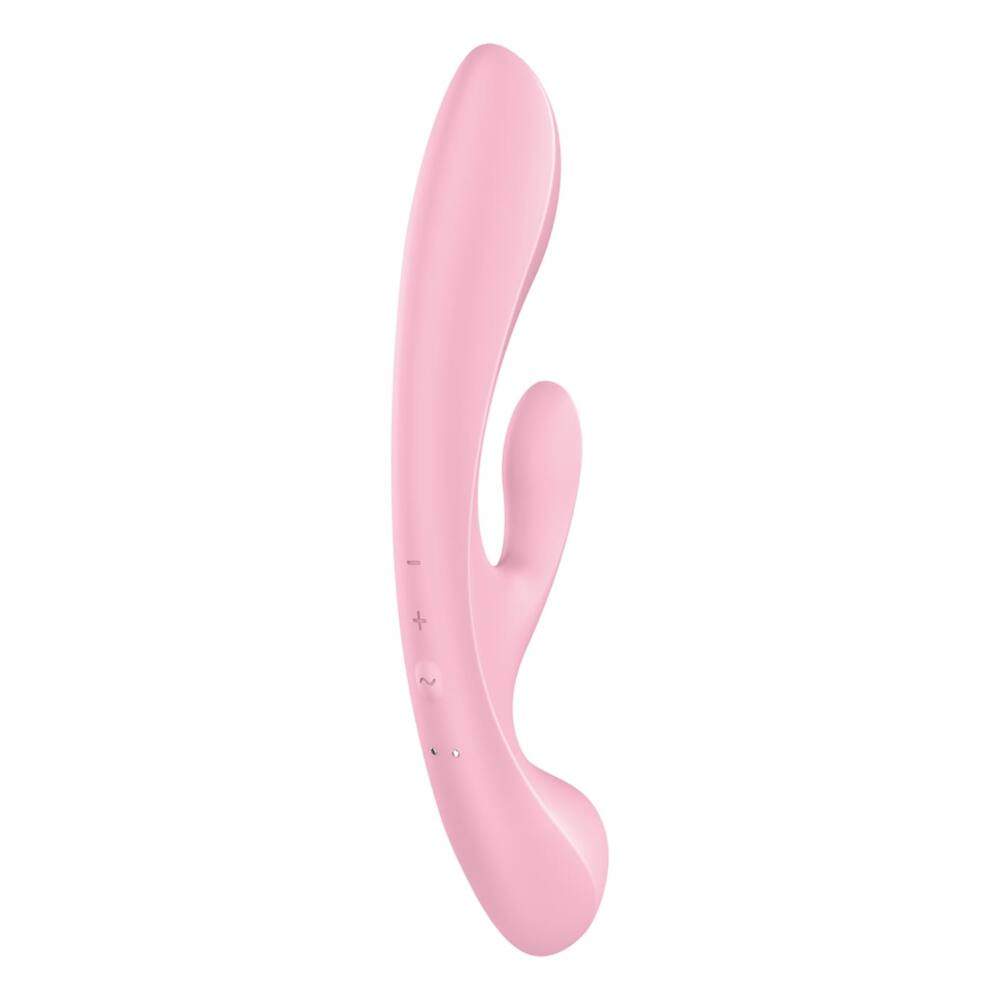 Вибратор-кролик Satisfyer Triple Oh двойной, розовый, 23.8 х 4.7 см фото №4 — секс игрушки: Украина, NO TABOO