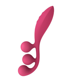 Универсальный вибратор Satisfyer Tri Ball 1 с тремя шариками, красный, 22.2 х 4 см - No Taboo