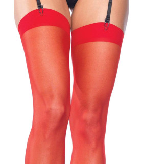 Чулки сексуальные под пояс Dex Leg Avenue, красные, One Size - No Taboo