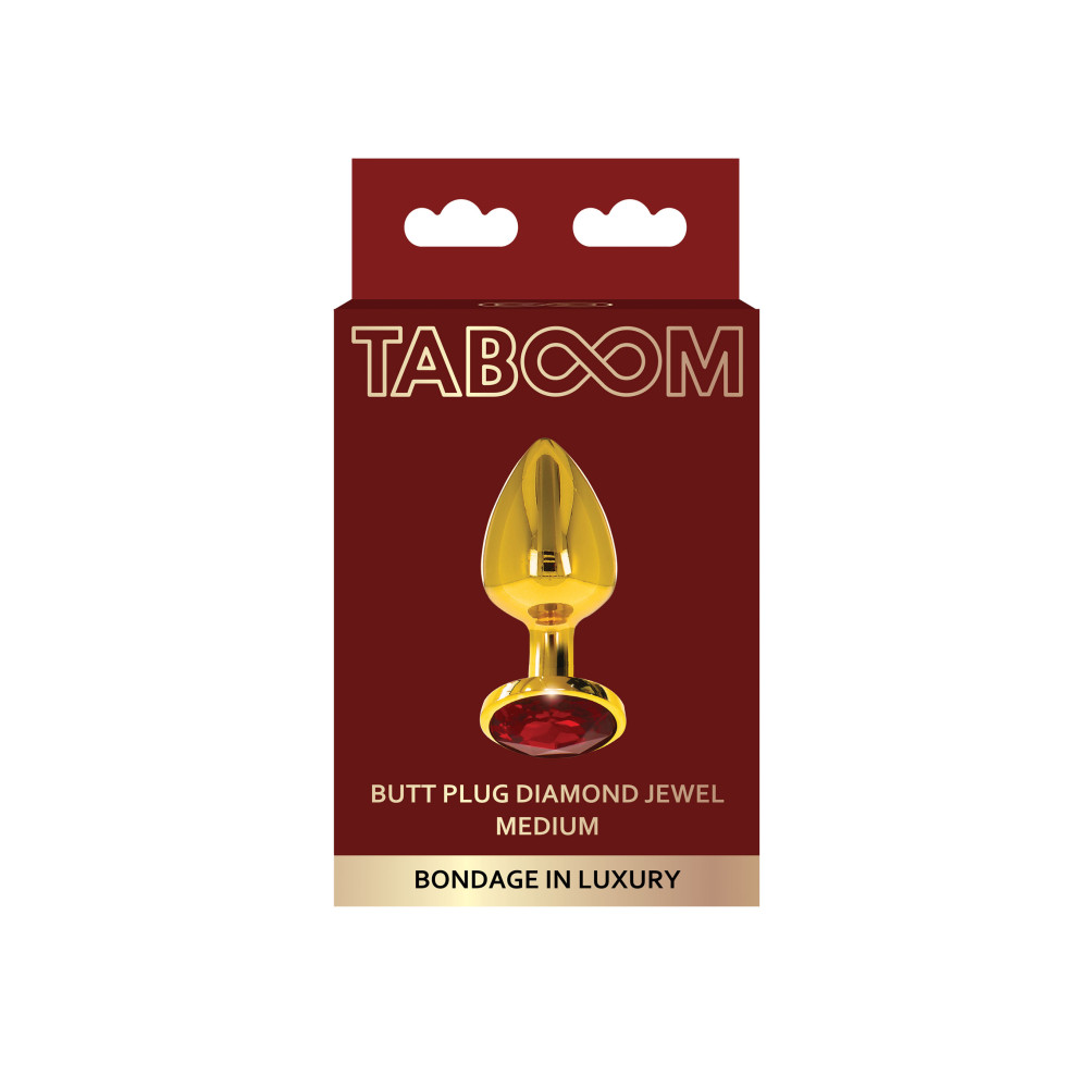 Анальная пробка M с кристаллом Taboom, золотая, 8 х 3.4 см фото №0 — секс игрушки: Украина, NO TABOO