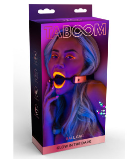 Кляп, що світиться в темряві Taboom Glow In The Dark, рожево-чорний - No Taboo