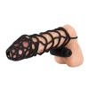 Силиконовая насадка на член с вибрацией , черная - Silicone Sleeve Black Velvet M фото №2 — секс игрушки: Украина, NO TABOO