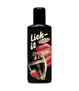 Съедобный лубрикант для орального секса Lick It, шампанское и клубника, 50 мл - No Taboo