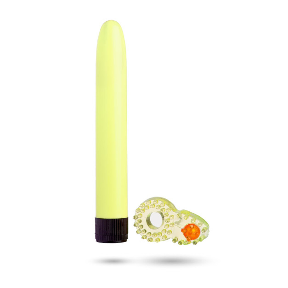 Вибратор классический с эрекционным кольцом Sex Toys желтый фото №0 — секс игрушки: Украина, NO TABOO