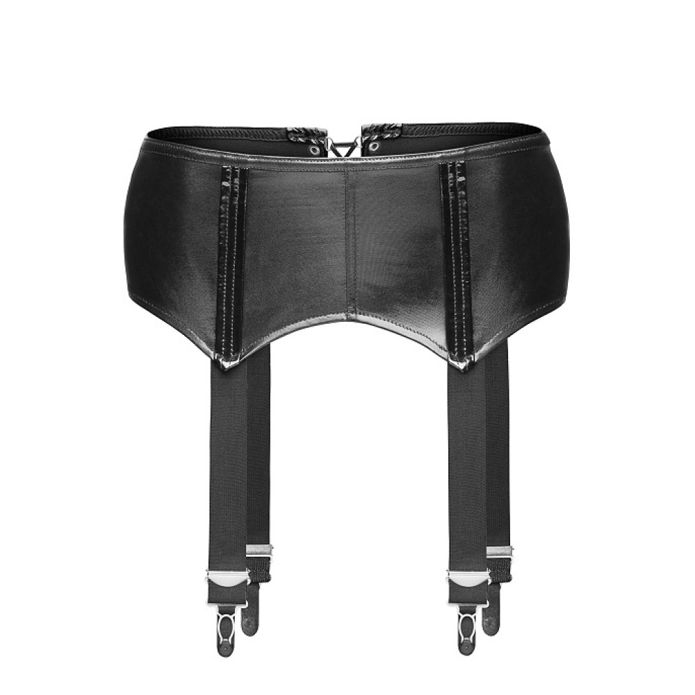 Пояс для чулок секси виниловый черный Noir Handmade S, фото №4 — секс шоп Украина, NO TABOO