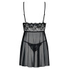 Сексуальная черная сорочка с кружевным лифом Babydoll L/XL, фото №5 — секс шоп Украина, NO TABOO