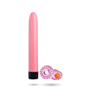 Вибратор классический с эрекционным кольцом Sex Toys розовый - No Taboo