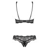 Комплект нижнего белья Obsessive Luvae кружевной, черный, L-XL, фото №5 — секс шоп Украина, NO TABOO