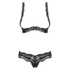 Комплект нижнего белья Obsessive Luvae кружевной, черный, L-XL, фото №4 — секс шоп Украина, NO TABOO