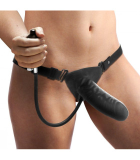 Страпон з накачуванням з латексу, чорний, Expander Inflatable Strap On - No Taboo