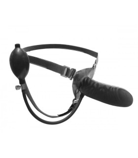 Страпон з накачуванням з латексу, чорний, Expander Inflatable Strap On - No Taboo