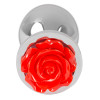 Анальная пробка, 3.4 см х 9 см, металлическая, с красной розой, Rose Butt Plug фото №3 — секс игрушки: Украина, NO TABOO
