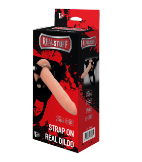 Страпон на трусиках Dreamtoys RealStuff с двумя кольцами, черно-бежевый, 20 х 4 см - No Taboo