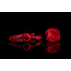 Кляп роза из силикона и итальянской кожи Rose Ball Gag UPKO красный, фото №12 — секс шоп Украина, NO TABOO