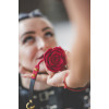 Кляп роза из силикона и итальянской кожи Rose Ball Gag UPKO красный, фото №9 — секс шоп Украина, NO TABOO