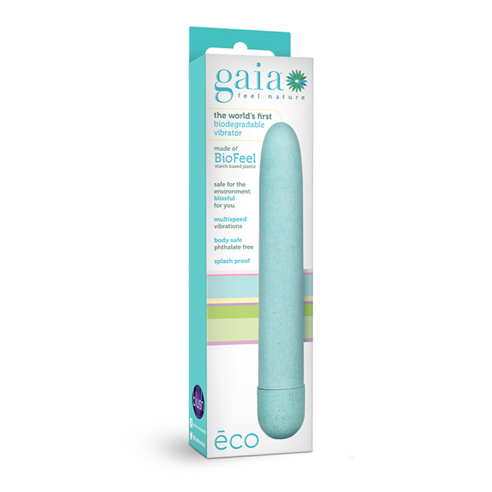 Вибратор эко из биоразлагаемого пластика Blush Eco Bio Feel голубой, 18 см х 2.5 см фото №2 — секс игрушки: Украина, NO TABOO
