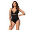 Эротический боди, с кружевом из атласной ткани Lolitte teddy black S/M, фото №1 — секс шоп Украина, NO TABOO