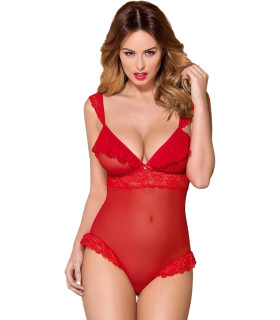 Эротическое боди с воланами в области декольте teddy S/M - No Taboo