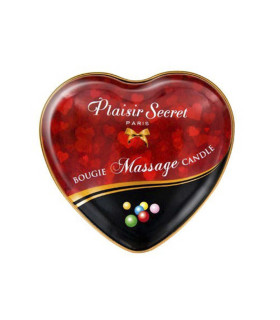 Масажна Свічка сердечко Plaisirs Secrets Bubble Gum 35 мл - No Taboo