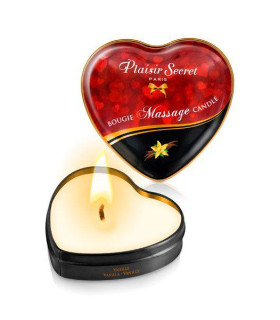 Массажная свеча сердечко Plaisirs Secrets Vanilla 35 мл - No Taboo