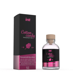 Масажний гель Intt Cotton Candy, 30 мл, з розігрівом для поцілунків зі смаком солодка вата - No Taboo