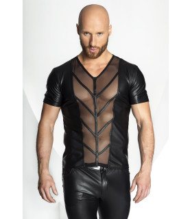 Еротична футболка сітка посередині від Noir Handmade L - No Taboo