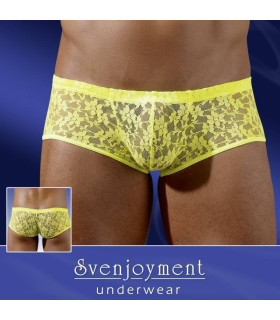 Эротические шортики мужские кружевные, желтые (One size) - No Taboo