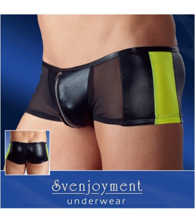 Эротические шорты мужские на молнии салатовые вставки PANTS 1701 S - No Taboo