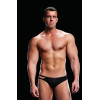 Трусы мужские с двумя полосками LOW-RISE THONG BLACK, L/XL, фото №1 — секс шоп Украина, NO TABOO