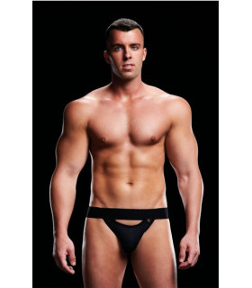 Эротические трусы мужские с открытой попой (джоки) LOW-RISE JOCK-BLACK, M/L - No Taboo