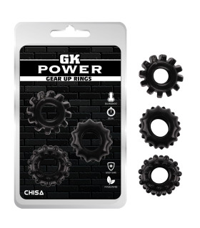 Ерекційне кільце рельєфне Chisa GK Power, чорне, за 1 шт. - No Taboo