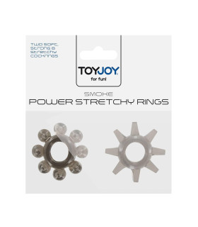 Эрекционное кольцо черное Power Stretchy Rings Black 2шт - No Taboo