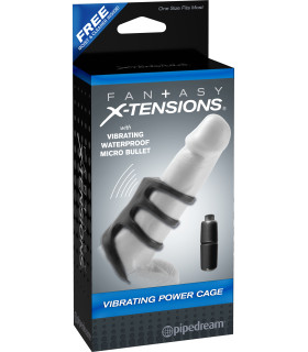 Вибронасадка на пенис Pipedream Fantasy X-tensions черная, 8.8 х 3.3 см - No Taboo