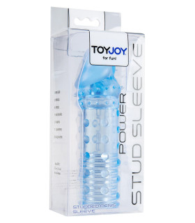 Насадка на пенис Toy Joy удлиняющая, рельефная, голубая, 15,5 × 3 см - No Taboo