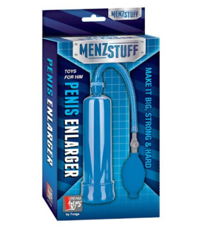 Вакуумна помпа з грушею Dream Toys MenzStuff для члена, блакитна, 22 х 6.7 см - No Taboo