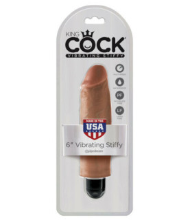 Вибратор KING COCK 6 VIBRATING STIFFY TAN - No Taboo