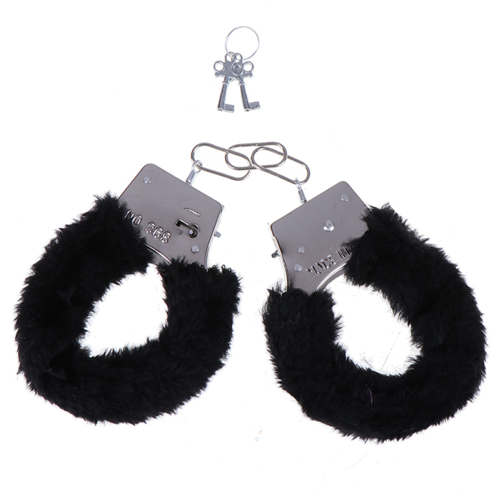 Наручники Fur Love Cuffs черные NO TABOO, фото №0 — секс шоп Украина, NO TABOO