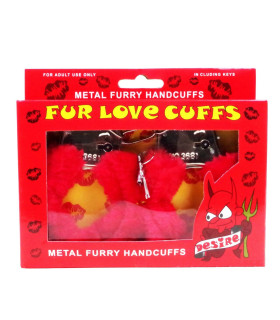 Наручники Fur Love Cuffs красные NO TABOO - No Taboo