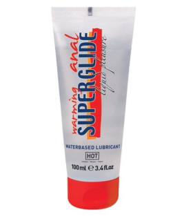 Анальный лубрикант HOT Superglide с разогревающим эффектом, 100 мл - No Taboo