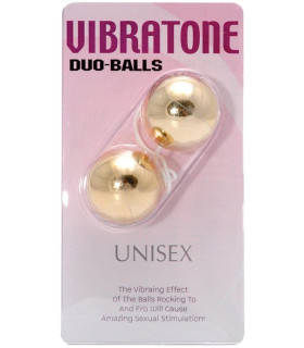 Вагинальные шарики Vibratone Duo Balls золотые, 3.5 см - No Taboo