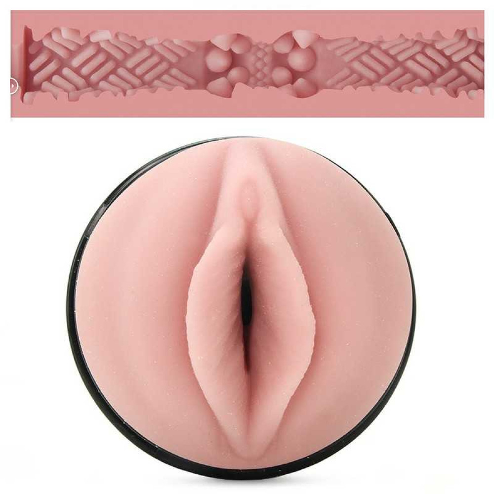 Мастурбатор вагина в колбе Fleshlight киберкожа, бежевый, 21 х 7.5 см фото №3 — секс игрушки: Украина, NO TABOO