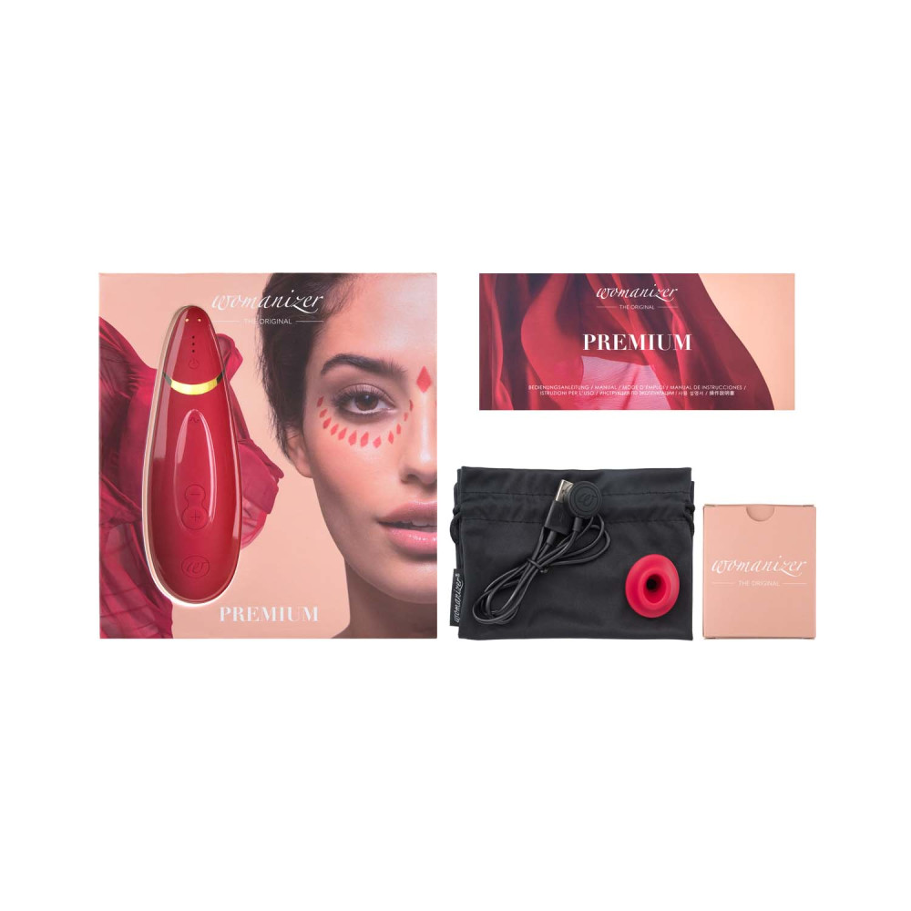 Womanizer Premium бесконтактный клиторальный стимулятор Вуманайзер Премиум, красный фото №6 — секс игрушки: Украина, NO TABOO