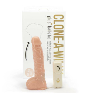 Набор скульптора+пульт и с мошонкой Clone A Willy Plus Balls Vibrating Silicone Kit Flesh - No Taboo