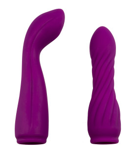 Насадки для вібратора Adrien Lastic 2X Vaginal Set фіолетові, 2 шт - No Taboo