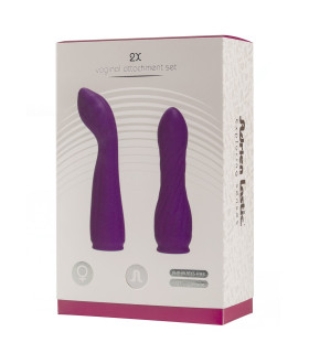 Насадки для вібратора Adrien Lastic 2X Vaginal Set фіолетові, 2 шт - No Taboo